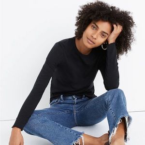 Madewell Long-Sleeve Baby Tee in Black